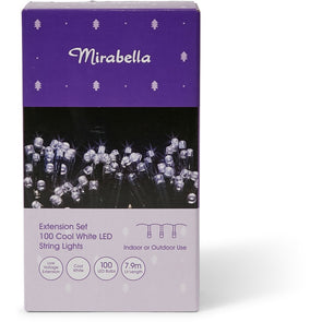 Mirabella Christmas 100 LED Low Voltage String Lights Extension Set - White