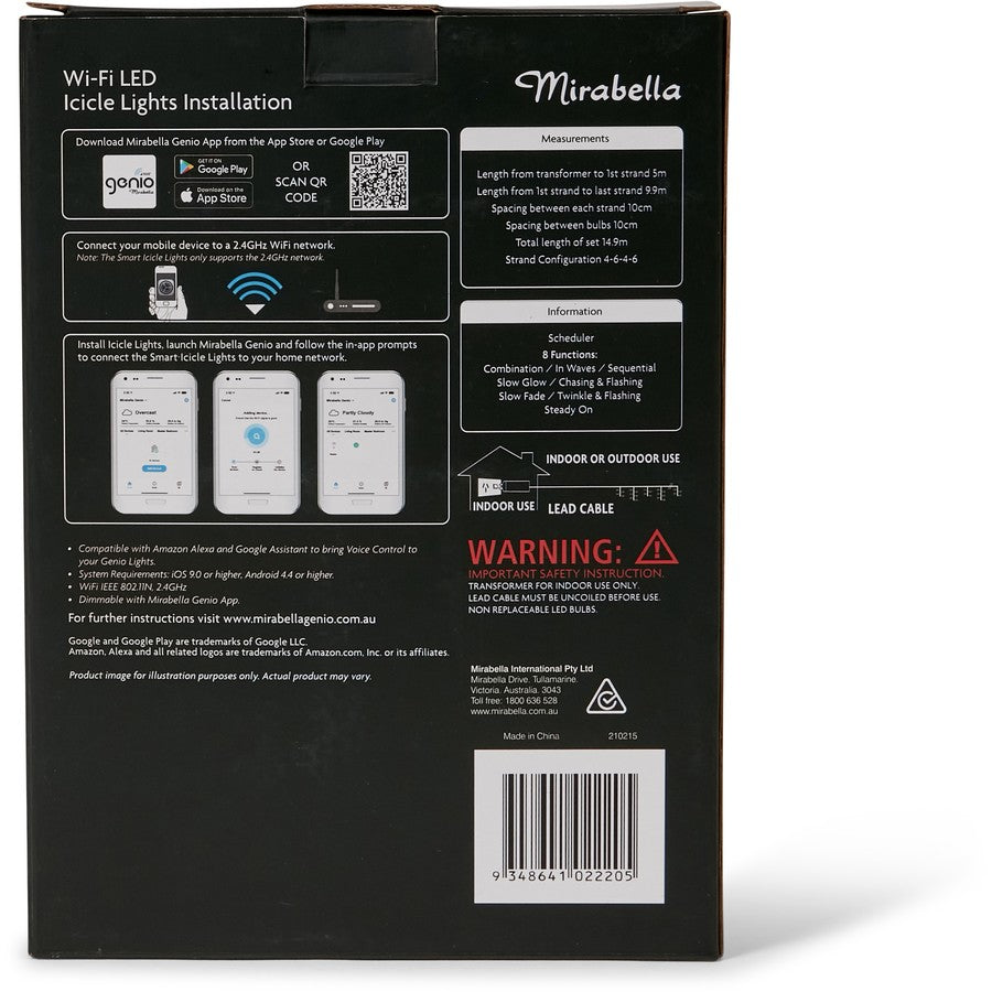 Mirabella Christmas Genio Wi-Fi 500 Lights - Icicle - TheITmart