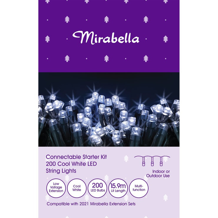 Mirabella Christmas Low Voltage 200 LED String Lights - Cool White