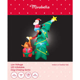 Mirabella Christmas 1.8m Low Voltage Inflatable Dog Chasing Santa