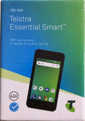 Telstra Essential Smart Phone with 4" Display- Black  / Locked to Telstra