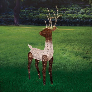 Lytworx 1.2m Warm White 84 LED Solar Glitter Reindeer