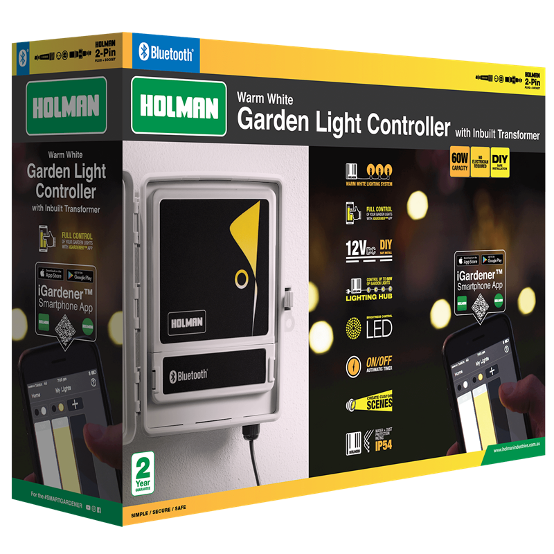 Holman Warm White Bluetooth Garden Light Controller with Inbuilt Transformer - TheITmart