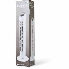 Contempo Tower Fan With Remote 90cm - White