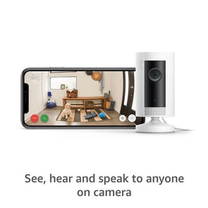 Ring White Indoor Cam HD Video/Night Vision/ Two-Way Talk