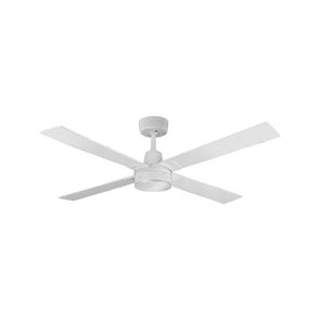 Arlec 120cm White 4 Blade LED Ceiling Fan/ 6 Speed Remote Control/ Reverse Function