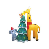 Mirabella Festive 2.4m LED Christmas Tree with Animals Inflatable