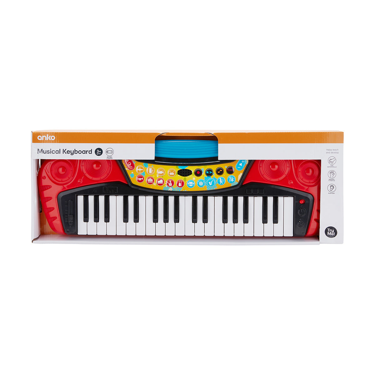 Red Musical Keyboard for 3+ age Battery Powered