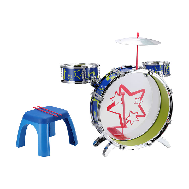 Metal Musical Drum Set with Fully Chrome Plated Rims for 3+ years