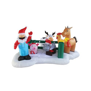 Mirabella Festive 2.4m LED Santa's Farm Inflatable