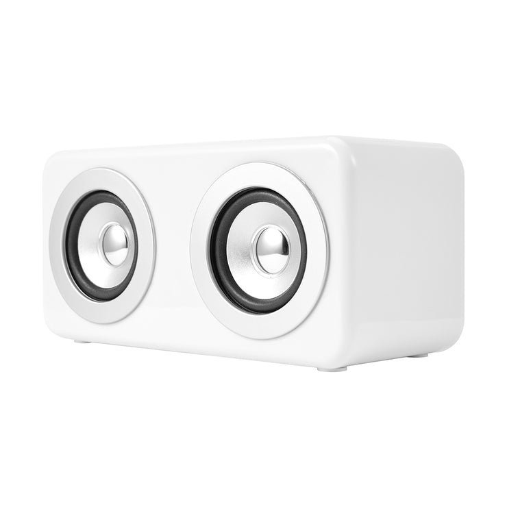 White Bluetooth LED Portable Boombox with Rechargeable Battery 5 Hours Play Time