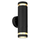 Brilliant Black Cowell Smart Wi-Fi Up / Down Wall Light- Weather Resistant