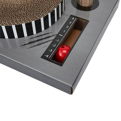 Cat Scratcher Record Player with Teaser - Brown