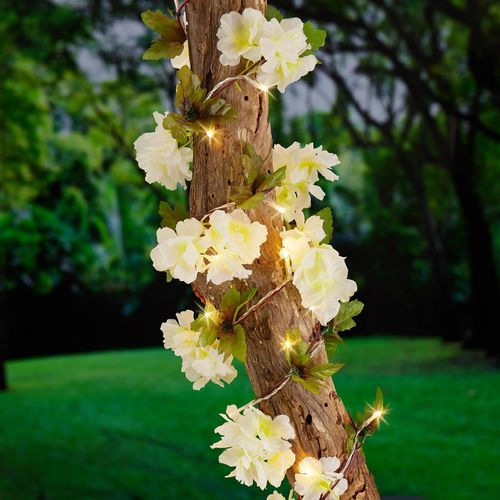 Lytworx Warm White Solar/USB Hydrangea Garland - TheITmart