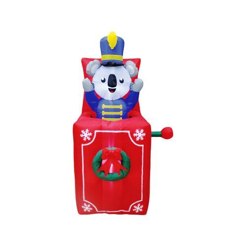 Mirabella Festive 1.6m LED Pop-up Koala in Gift Box Inflatable