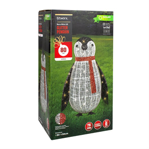 Lytworx 80cm 76 LED Solar Glitter Penguin Warm White