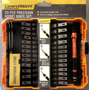 Craftright 29pc Fixed Blade Precision Hobby Knife Set-CRY0037