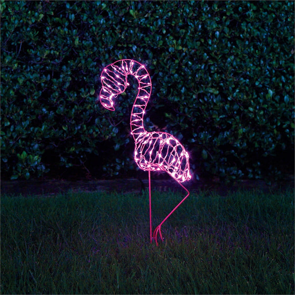 Lytworx 76cm 100 LED Solar Pink Standing Flamingo Statue with Function Controller