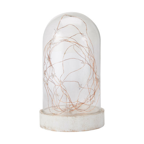 Battery Operated Glass Dome with Wire Lights