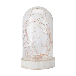 Battery Operated Glass Dome with Wire Lights