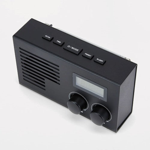 30 Preset Station Black Portable AM/FM Radio with LCD Display