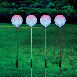 Lytworx Colour Changing Solar Eva Ball Stakes - 4 pack