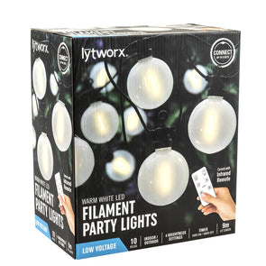 Lytworx Warm White Party Lights W/remote - 10 Pack