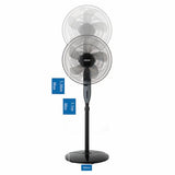 Arlec 40cm Black Pedestal Fan With Remote Control / Oscillating Head - TheITmart
