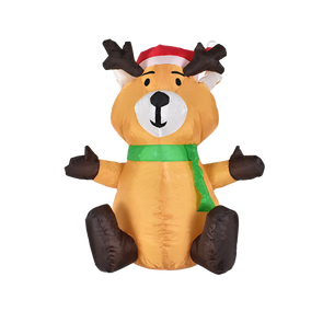 Click 80cm Festive Light Up Inflatable Reindeer/Christmas/Festive Decor Lights