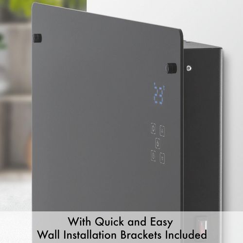 Arlec 2200W Black Grid Connect Smart Glass Panel Heater