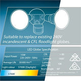 Arlec 15W 1600lm Daylight PAR38 LED Globe/85% Energy Savings