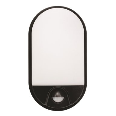 Brilliant Lighting 10W Barnet Slimline Oval Bunker Security Sensor Light / Black