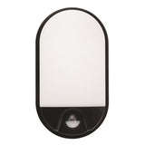 Brilliant Lighting 10W Barnet Slimline Oval Bunker Security Sensor Light / Black