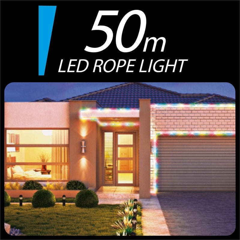 Arlec 50m Low Voltage Multi-Colour 1200 LED Rope Light/8 Functions/Indoor&Outdoor - TheITmart
