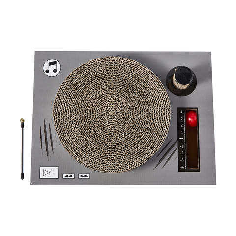 Cat Scratcher Record Player with Teaser - Brown