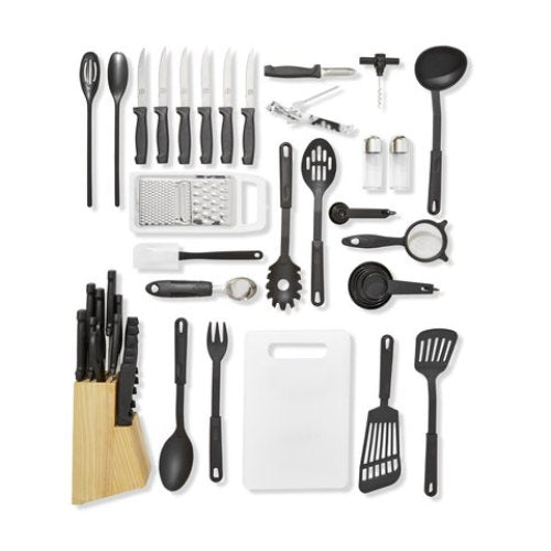 50 Piece Stainless Steel Utensil Set / Ideal For Home & Camping, Outdoor