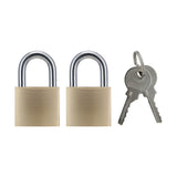 Brass Padlock Golden - 4cm, Set of 2 - TheITmart