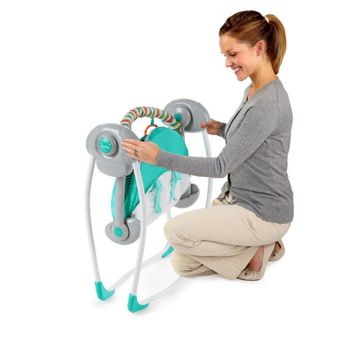 Bright Starts Zig Zag Zebra Portable Swing - TheITmart