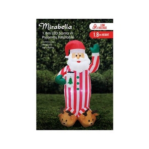 Mirabella Festive 1.8m Santa In Pyjamas Inflatable