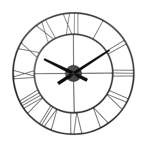 Anko Large Metal Clock / Black / For Indoor Use - TheITmart