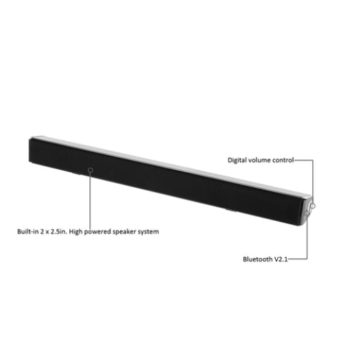 Remote Control Black TV Sound Bar / FM Radio / Digital Volume Control