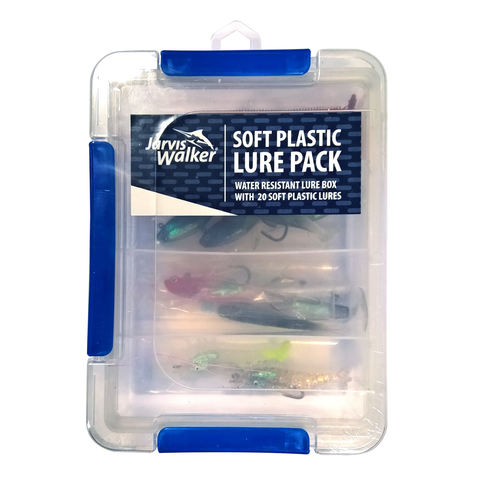 Jarvis Walker Soft Plastic Lure Kit - Pack of 20 / Water resistant - TheITmart