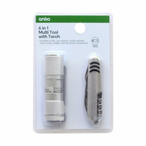 Battery Powered 6 in 1 Multi Tool with Torch / Ideal for Camping, Hiking & Trekking