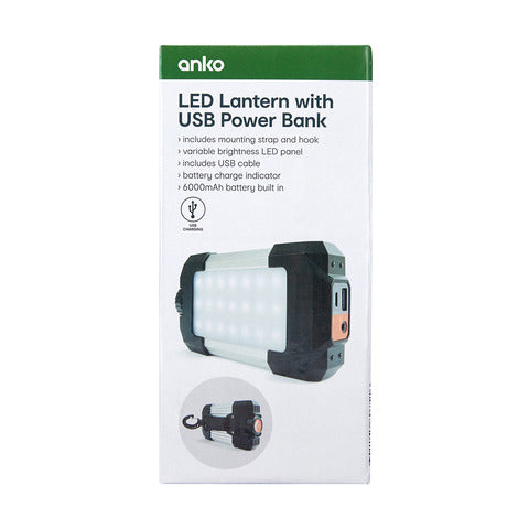 Anko LED Lantern with USB Power Bank