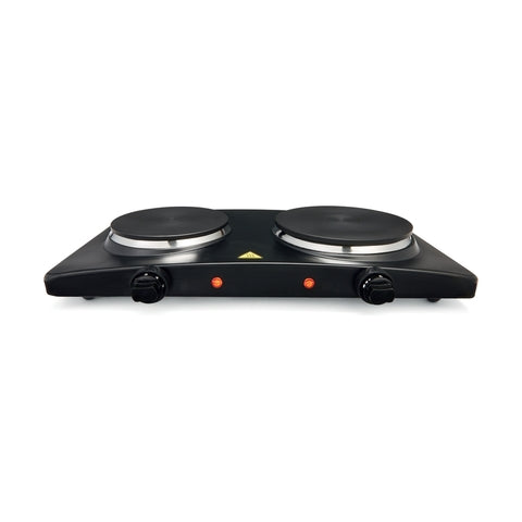 Black Double Hot Plate / with Non Slip Rubber Feet - TheITmart