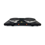 Black Double Hot Plate / with Non Slip Rubber Feet - TheITmart