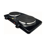 Black Double Hot Plate / with Non Slip Rubber Feet - TheITmart
