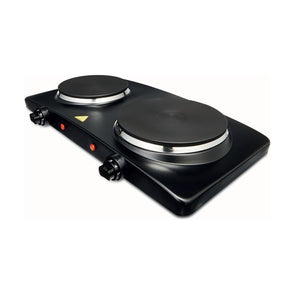 Black Double Hot Plate / with Non Slip Rubber Feet