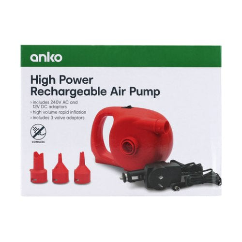 High Power 6V Rechargeable Cordless Air Pump / AC & DC Chargers / Rapid Inflation - TheITmart