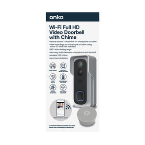 Anko Wi-Fi Full HD Video Doorbell with Chime